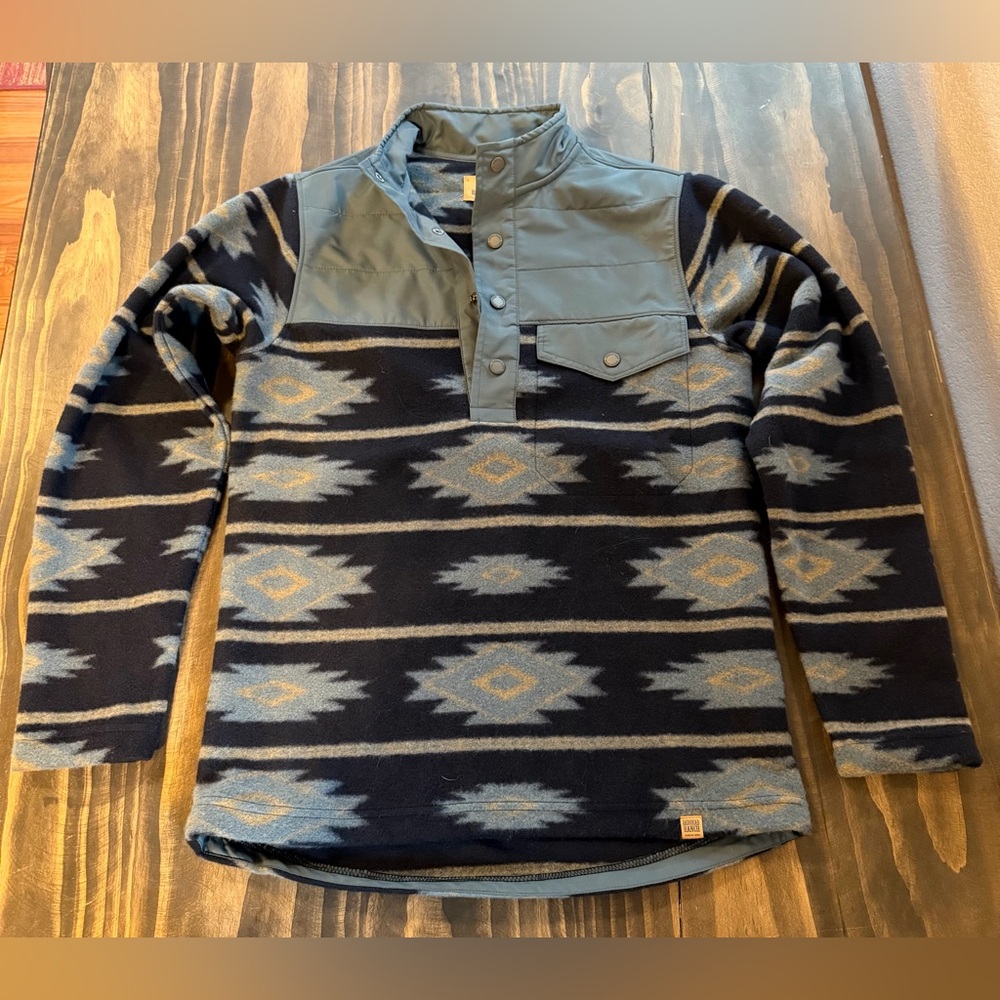 Redhead Ranch Blue and Gray Patterned Men's Sweater Aztec